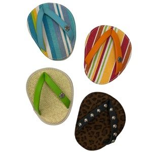 Carrie & Co Flip Flop Wine Glass Coasters Set of 4 Party Hosting Gift